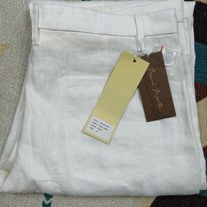 Men's Elegant White 100% Linen Dress Pants